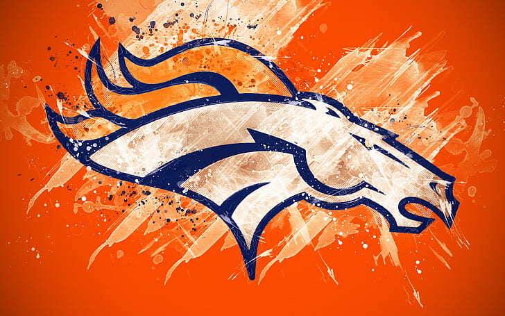 Denver Broncos Logo Black and White, logo, emblem, denver broncos, nfl Free HD Wallpaper