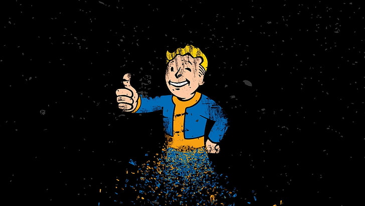 Fallout Vault Boy Perks, indoors, front view, male likeness, night Free HD Wallpaper