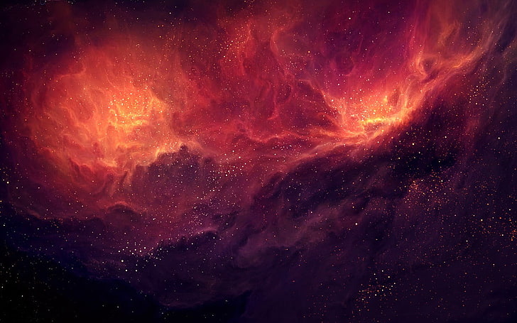 Flame Nebula, tylercreatesworlds, galaxy, star field, dark Free HD Wallpaper