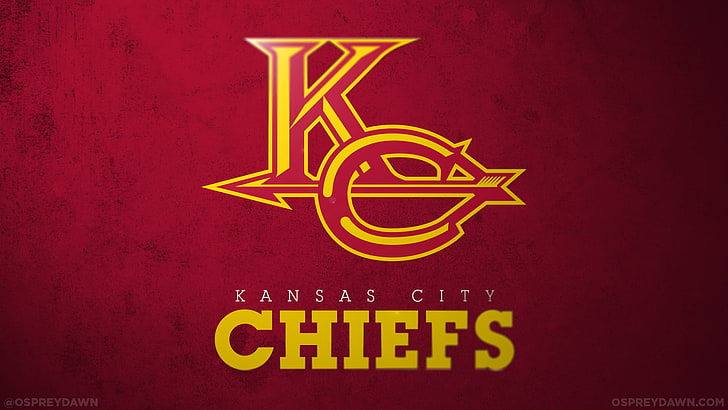 Kansas City Chiefs Round Logo, neon, yellow, colored background, no people Free HD Wallpaper