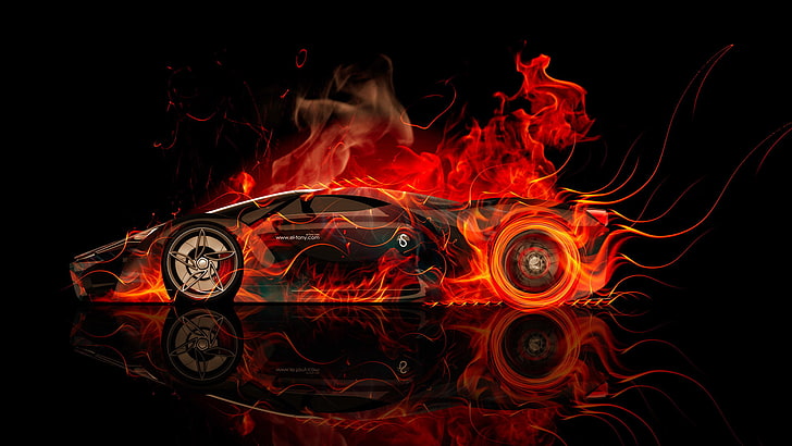 Lexus LC 500, burning, abstract, design, pattern