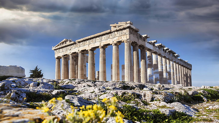 Parthenon Athens, parthenon, europe, clouds, sky Free HD Wallpaper