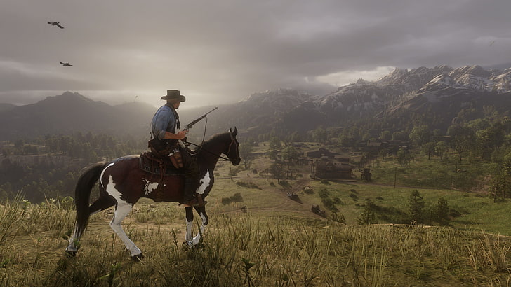 Red Dead Redemption 2 Characters, mountain range, activity, horseback riding, horse