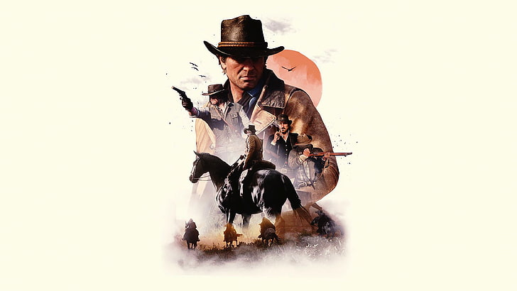 Red Dead Redemption 2 DLC, dutch van der linde, dog, real people, cowboy Free HD Wallpaper