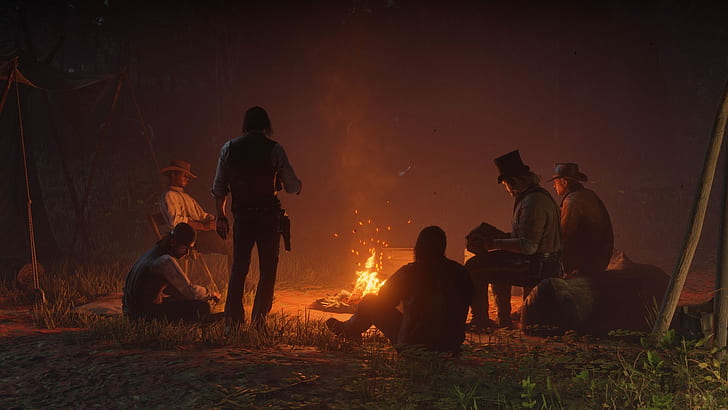 Red Dead Redemption 2, red dead redemption, video games, red dead redemption 2, fire Free HD Wallpaper