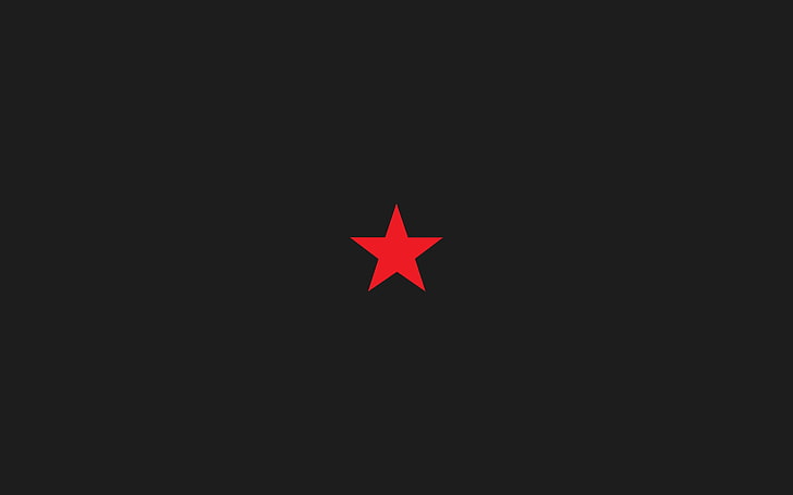 Red Star, black background, holiday, freedom, symbol Free HD Wallpaper