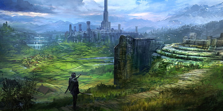 Redguard Concept Art, imperial city, china  east asia, panoramic, forest Free HD Wallpaper