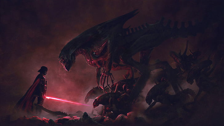 Star Wars Darth Vader Army, alien queen, red, creature, aliens Free HD Wallpaper