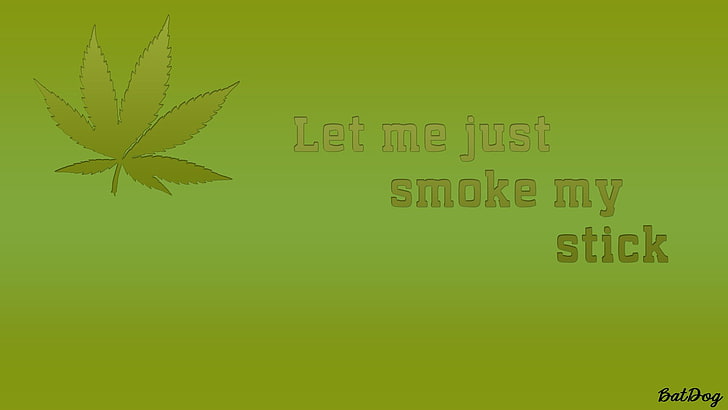 stick, smoke, green, weeds Free HD Wallpaper