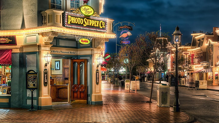 Sunrise City Street, tourism, illuminated, outdoors, famous