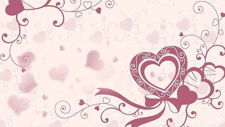 Valentine's Day Cute, vines, valentine, pink, romantic Free HD Wallpaper