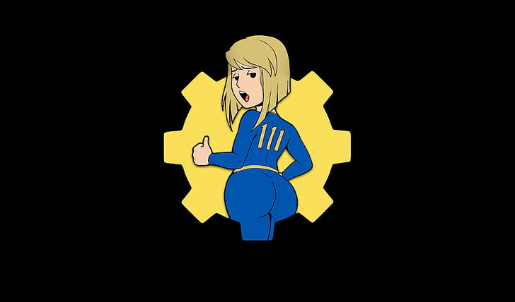 Vault Girl Fallout Cartoon Vault, fallout 4, fallout, vault 111, vault girl Free HD Wallpaper