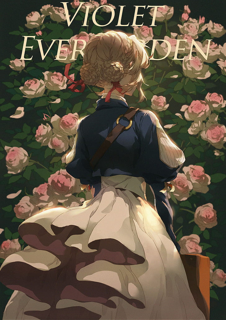 Violet Evergarden Laptop, red ribbon, violet evergarden, blond hair, long hair Free HD Wallpaper