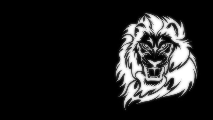 3D Lion, lion, art, light,, glowing Free HD Wallpaper