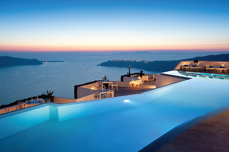 5 Star Hotels Santorini Greece, outdoors, water, horizon, sky Free HD Wallpaper