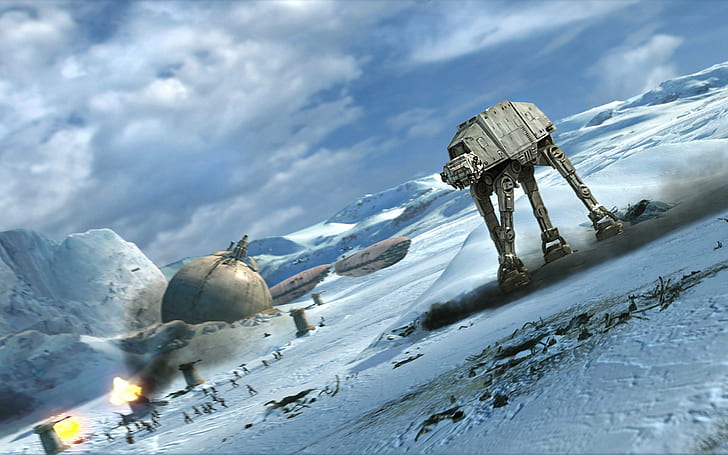 at walker, battle of hoth, battlefield, star wars Free HD Wallpaper