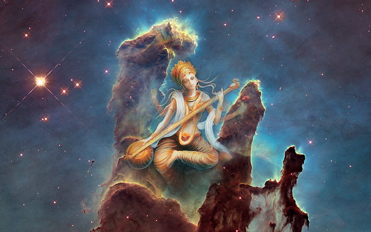 Athena Greek Goddess, hindu, saraswati, goddess of knowledge, pillars of creation