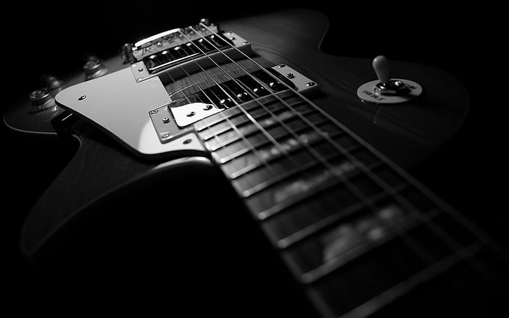 Black and Gold Guitar, music, string, classic, entertainment Free HD Wallpaper