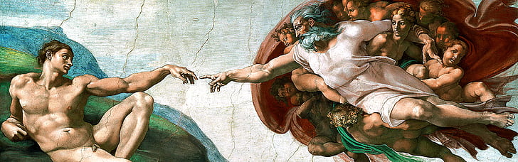 chapel, creation, sistine, michelangelo Free HD Wallpaper