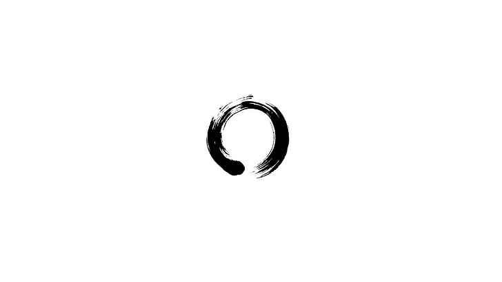 circles, enso, white Free HD Wallpaper