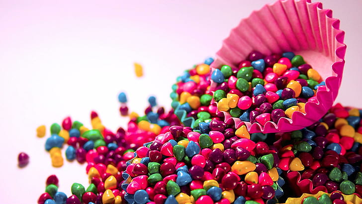 Colorful Candy Names, blue, yummy, pink, candy Free HD Wallpaper