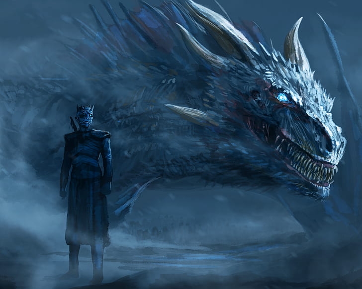 Dragon Queen From Game of Thrones, dragon, tv show, night king game of thrones, white walker Free HD Wallpaper