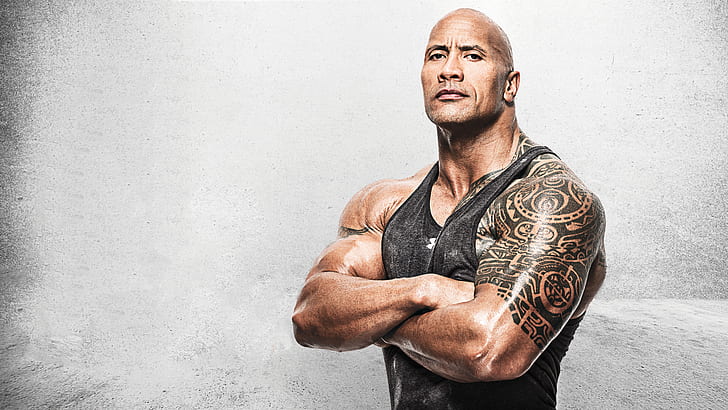 Dwayne Johnson Samoan, the rock, bodybuilder, tattoos, dwayne johnson Free HD Wallpaper