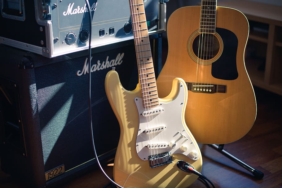 Fender Stratocaster Models, musical equipment, no people, music, string Free HD Wallpaper