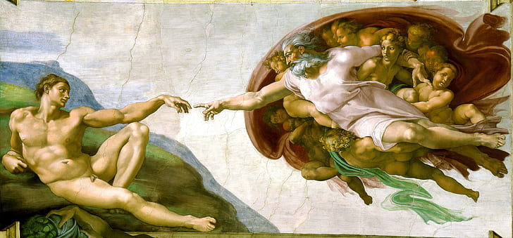 fresco michelangelo, the creation of adam, michelangelo, museum the sistine chapel Free HD Wallpaper