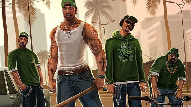 Grand Theft Auto 5 San Andreas, people, action, theft, smiling Free HD Wallpaper