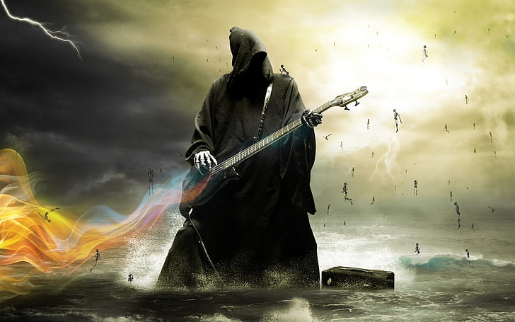 Grim Reaper Band, storm, day, nature, dark Free HD Wallpaper