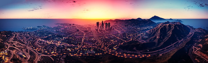 GTA 4 Los Santos, gta 5, illuminated, scenics  nature, nature Free HD Wallpaper