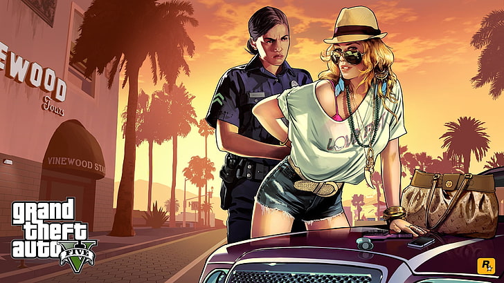 GTA 5 Liberty City, togetherness, grand theft auto v, rockstar games, cheerful Free HD Wallpaper