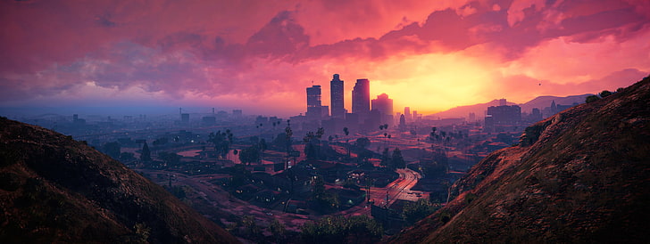 GTA 5 Los Santos Customs, sunset, los santos, grand theft auto v