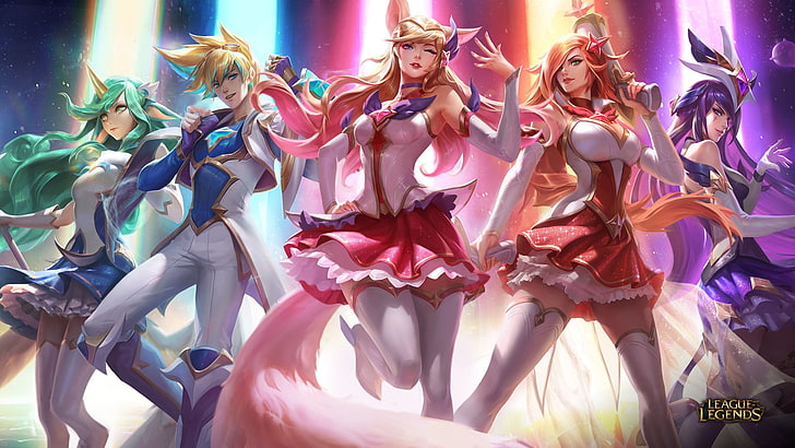 Guardian Star Skins League, stage, group of people, costume, league of legends Free HD Wallpaper