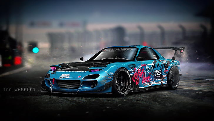 Hans Mazda RX-7 Tokyo Drift, drift, mazda, auto, blue