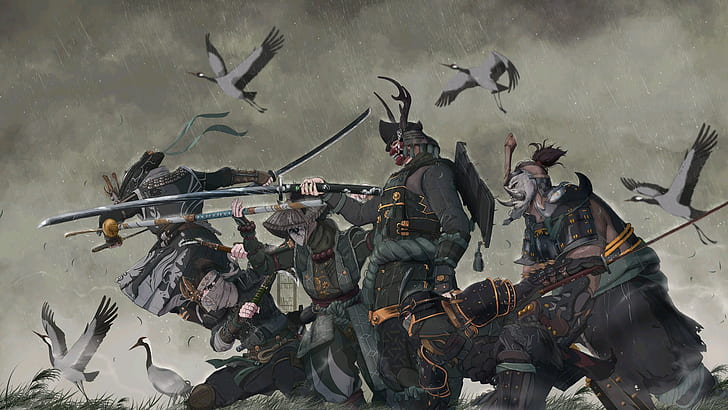 Honor Aramusha Art, ninjia, pearls, warriors, mask