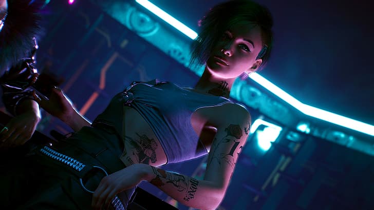 Judy Alvarez Tattoos, tattoo, cyberpunk 2077, Cyberpunk 2077, judy alvarez