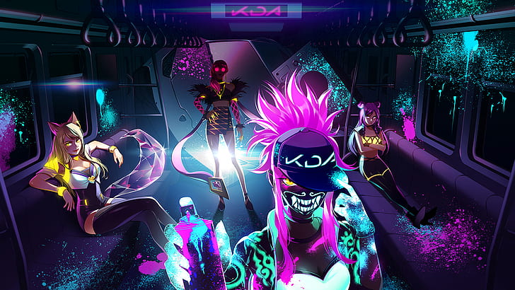 kDa Akali, evelynn league of legends, kaisa league of legends, akali league of legends, league of legends Free HD Wallpaper