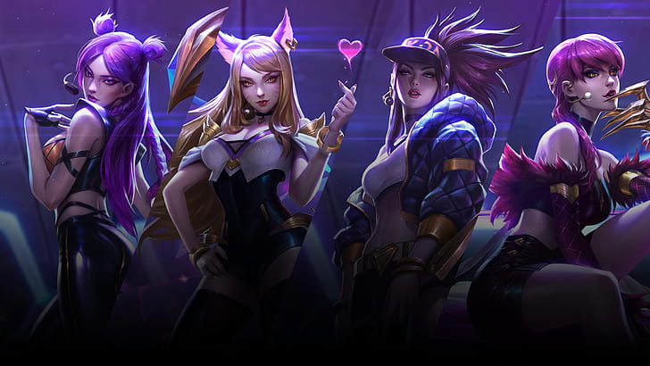 kDa Akali League of Legends, kda, evelynn league of legends, digital art, kaisa league of legends Free HD Wallpaper