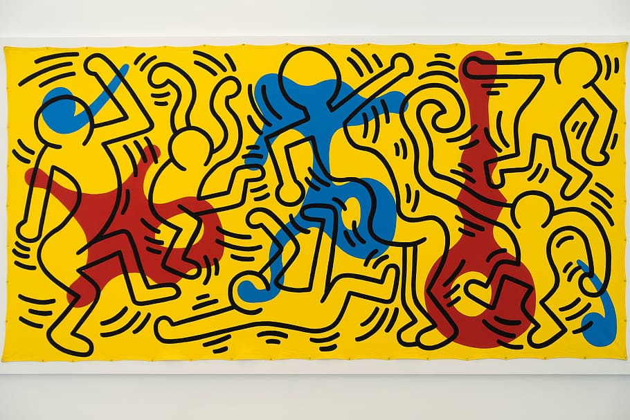 Keith Haring Aids Art, keith haring, cartoon, creativity, canvas tarpaulin Free HD Wallpaper