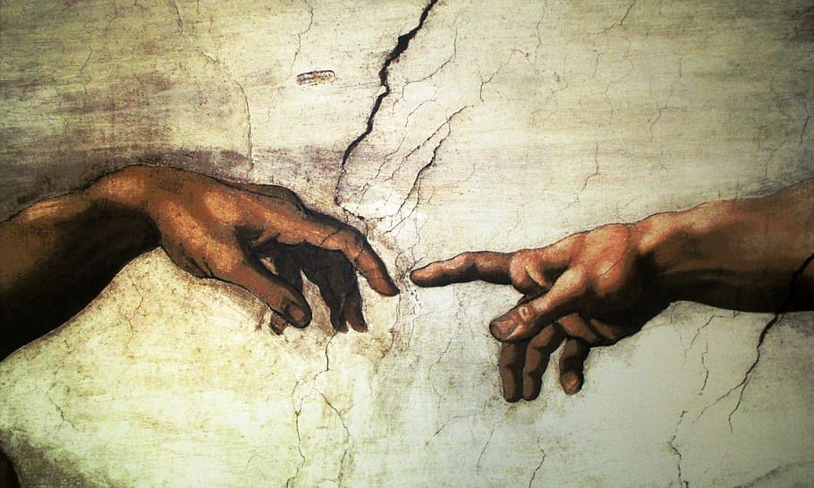 Michelangelo Sculptures, hand, togetherness, thumb, il creazione dadamo Free HD Wallpaper