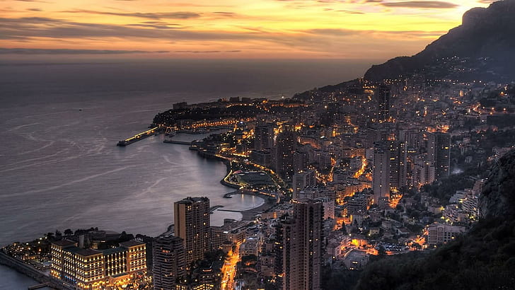 Monaco Tourism, Golden, city, view, golden Free HD Wallpaper