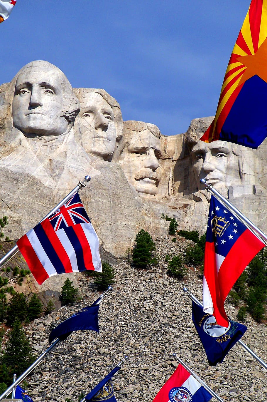 Mount Rushmore Entrance, travel, presidents, blue, hills Free HD Wallpaper