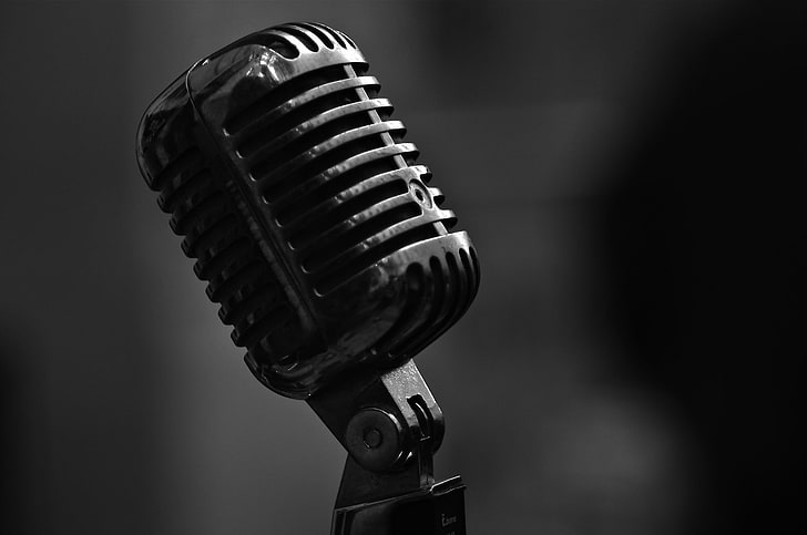 Old Microphone Silhouette, technology, equipment, sound recording equipment, no people Free HD Wallpaper