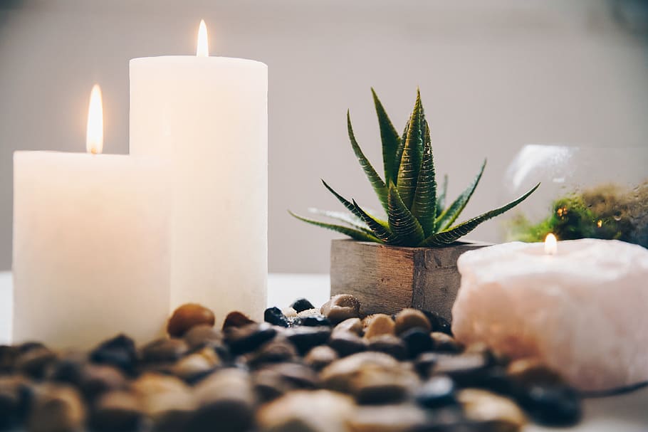 Pink Candles, bathroom, candle, nature, luxury