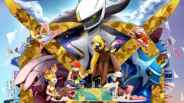 Pokémon Legends Arceus All Pokémon, piplup pokmon, shaymin pokmon, rotom pokmon, heatran pokmon Free HD Wallpaper