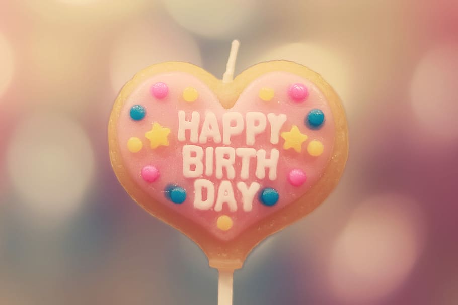 Pretty Cute Happy Birthday, emotion, love, happy, candy Free HD Wallpaper