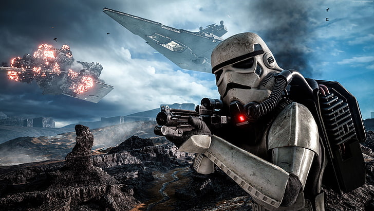 Star Wars Battlefront 2, weapon, conflict, warning sign, communication Free HD Wallpaper