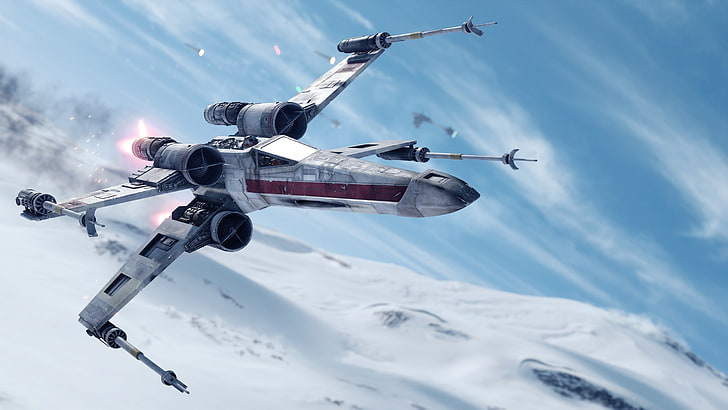 Star Wars The Force Unleashed, midair, day, airplane, no people Free HD Wallpaper